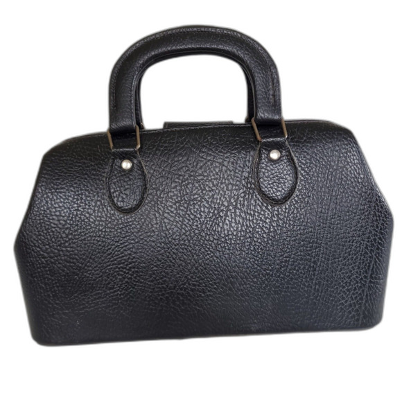 EUC Pebbled Leather Medical Doctor's Bag Double Handles Locking Case 2 Keys Vtg - Picture 3 of 12